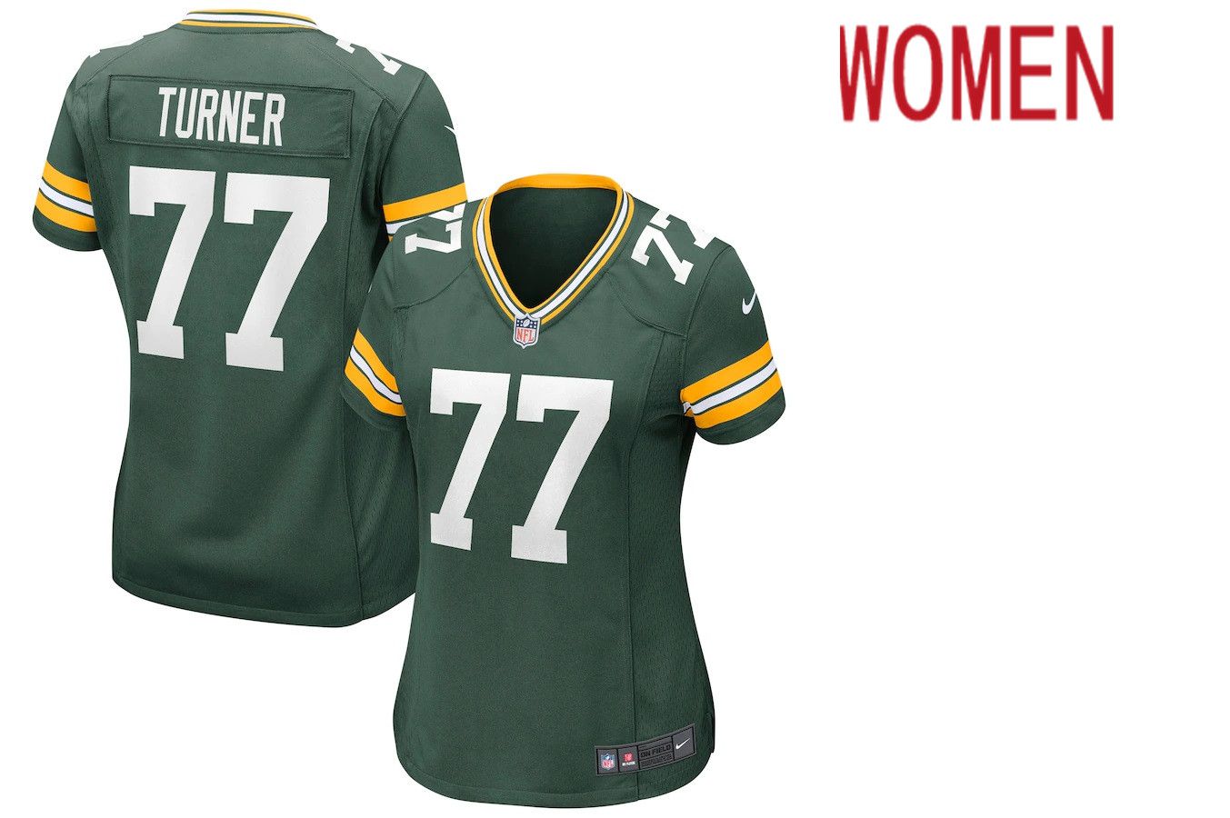 Women Green Bay Packers #77 Billy Turner Nike Green Game NFL Jersey